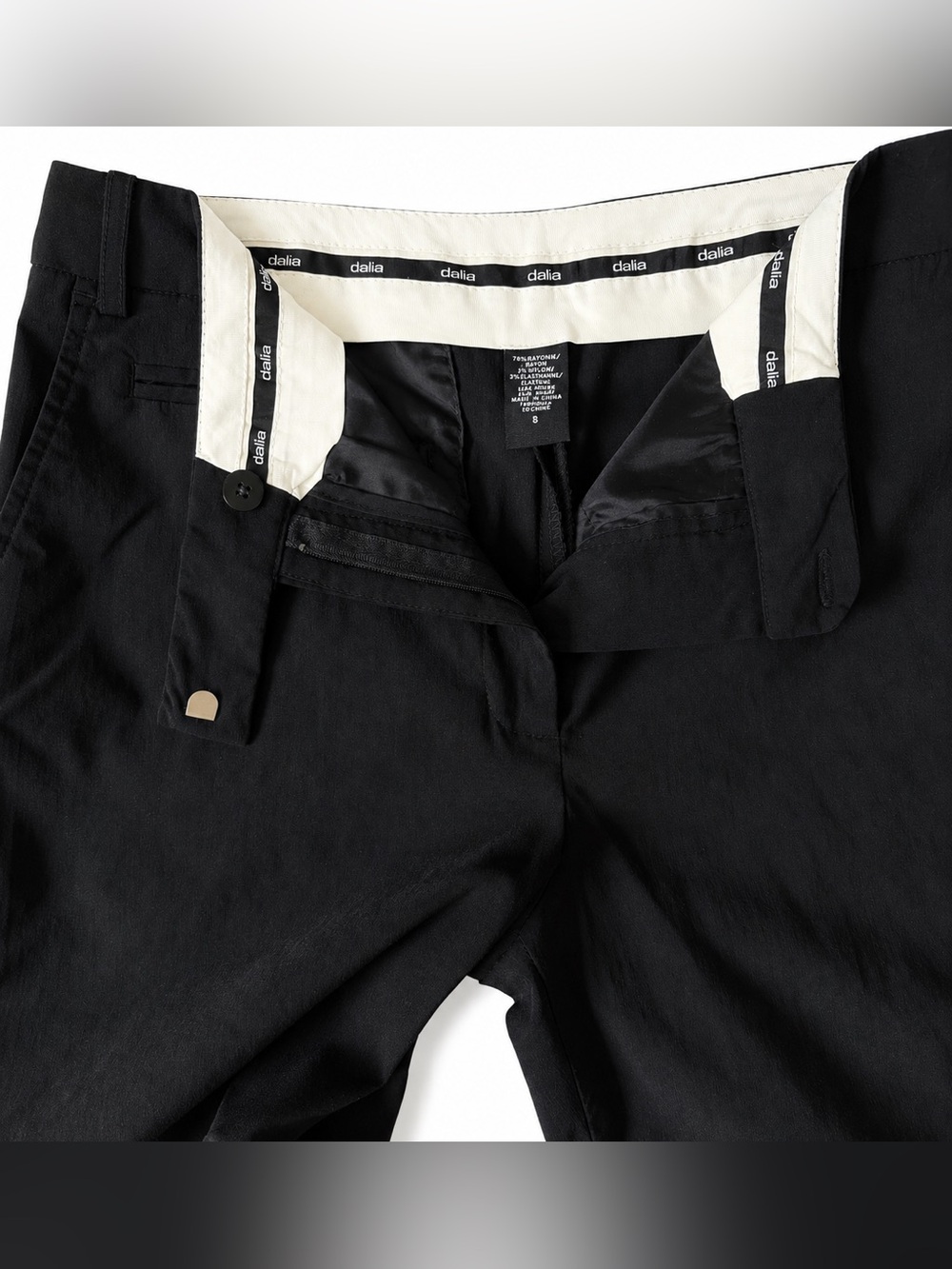 Black Capris Women’s - Dalia Straight Cut 8 - Picture 6 of 9